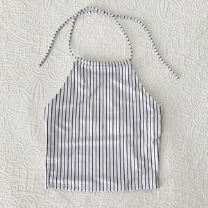 Kortni Jeane High-Neck Tankini Halter‎ Swim Suit Top, Stripes